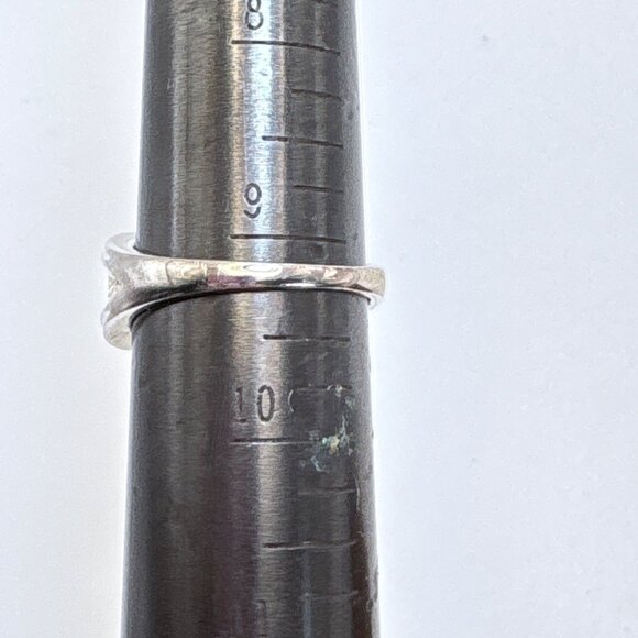 VTG Solid Sterling Silver 925 Two Tone Textured Tapered Band Ring Size 9.25 - Picture 8 of 9